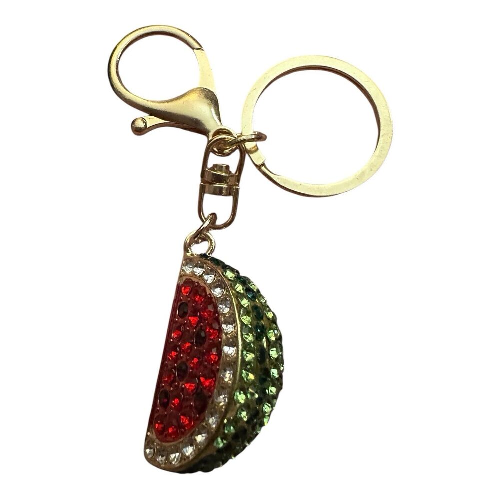 Lulla Collection Multi Color Rhinestone Gold Watermelon Key Chain/BagCharm  NWOT